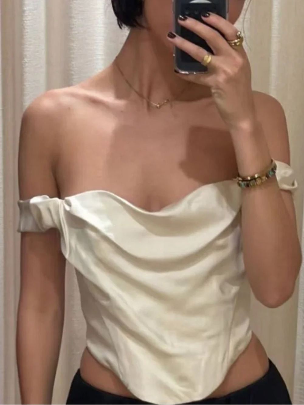 Venroy Draper silk corset Top